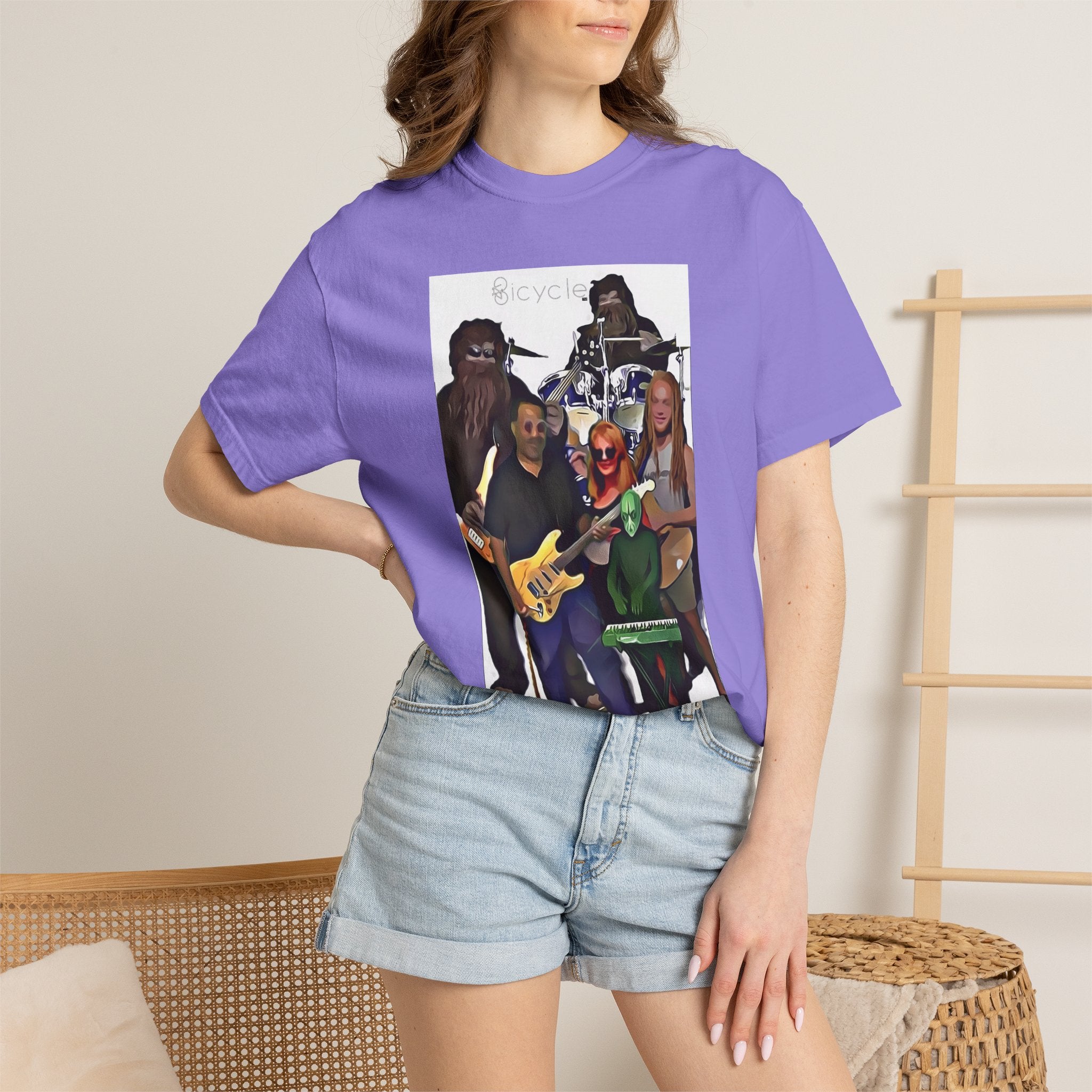 Bicycle Cartoonized Band T-Shirt