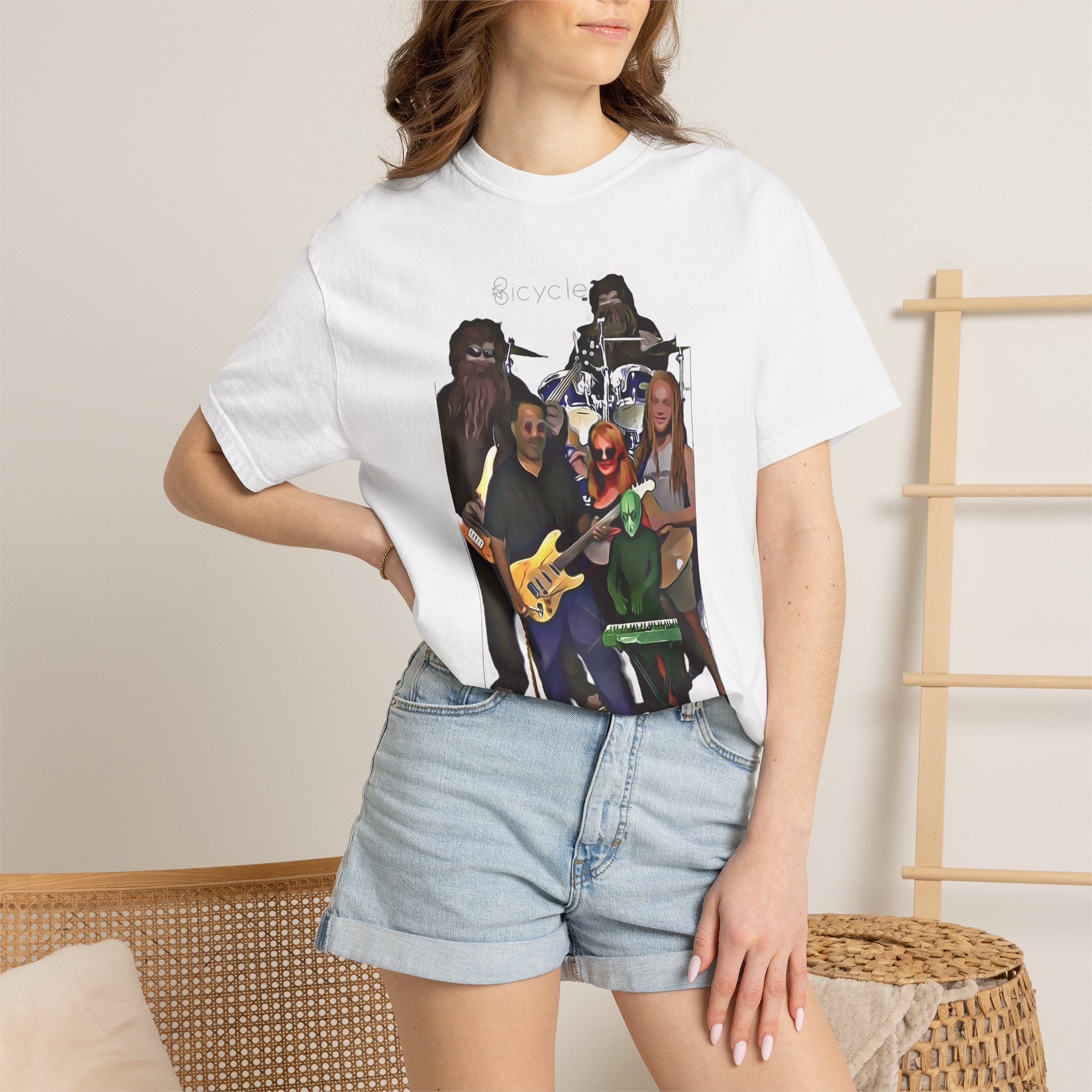 Bicycle Cartoonized Band T-Shirt