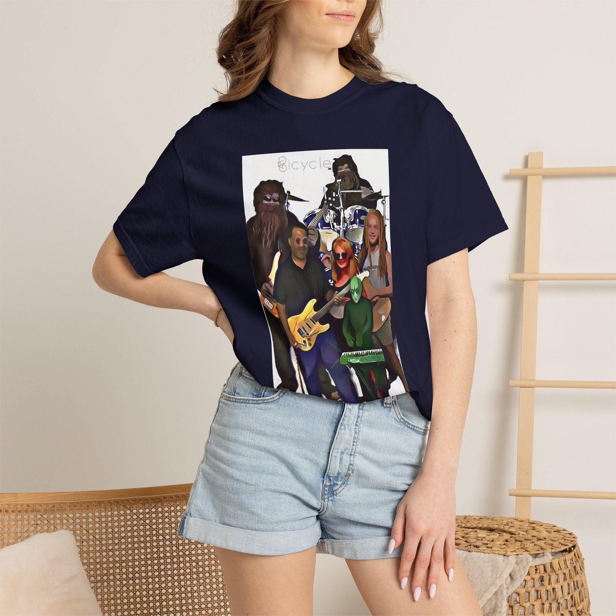 Bicycle Cartoonized Band T-Shirt