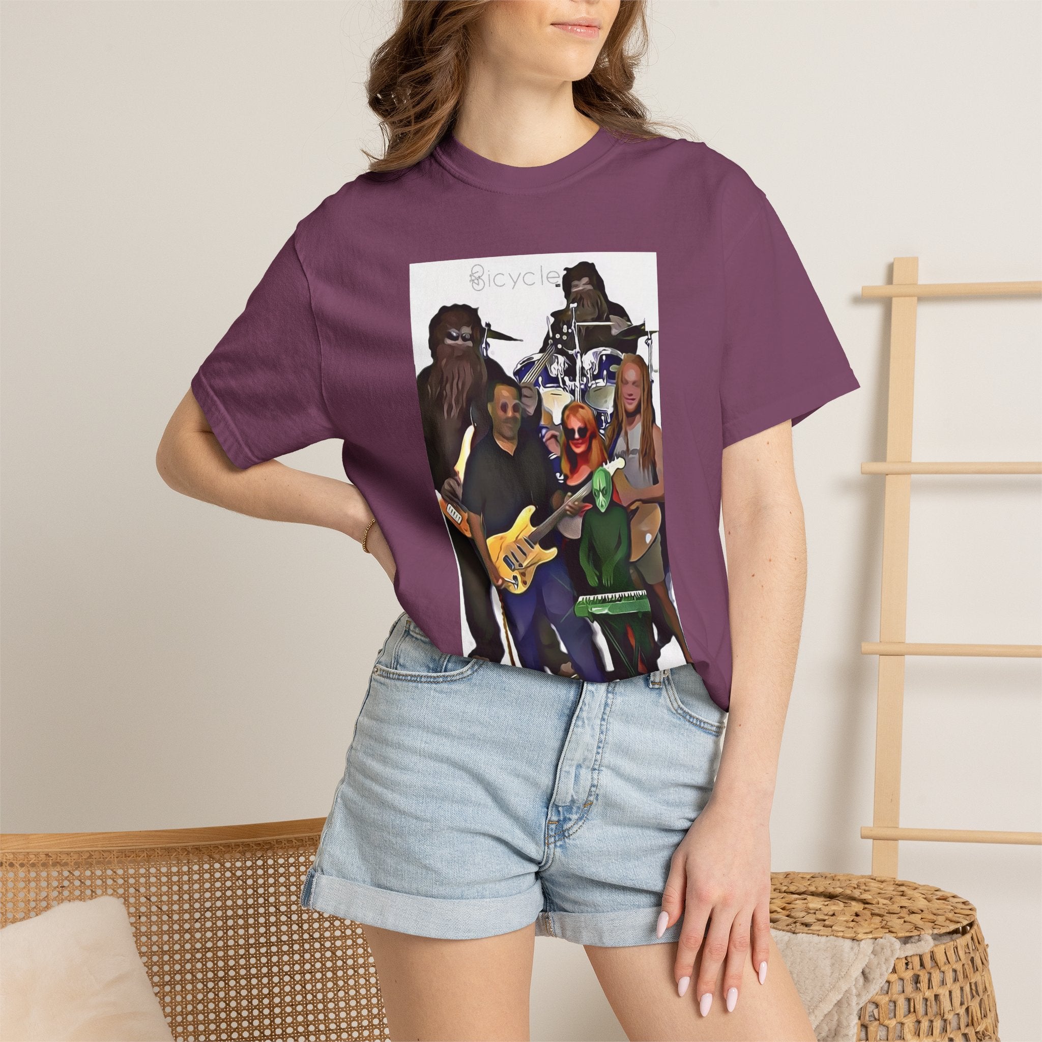 Bicycle Cartoonized Band T-Shirt