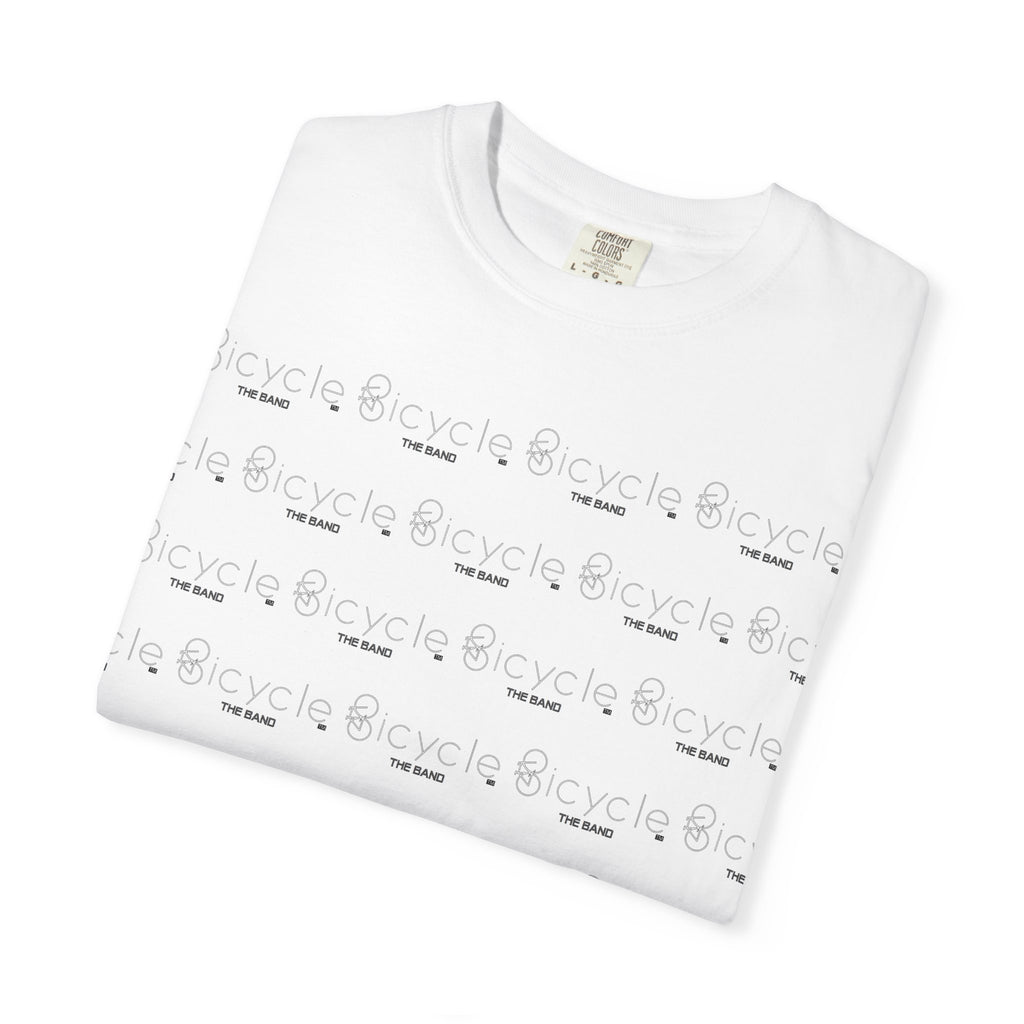 Bicycle Pattern T-Shirt — Repeating Logo Tee