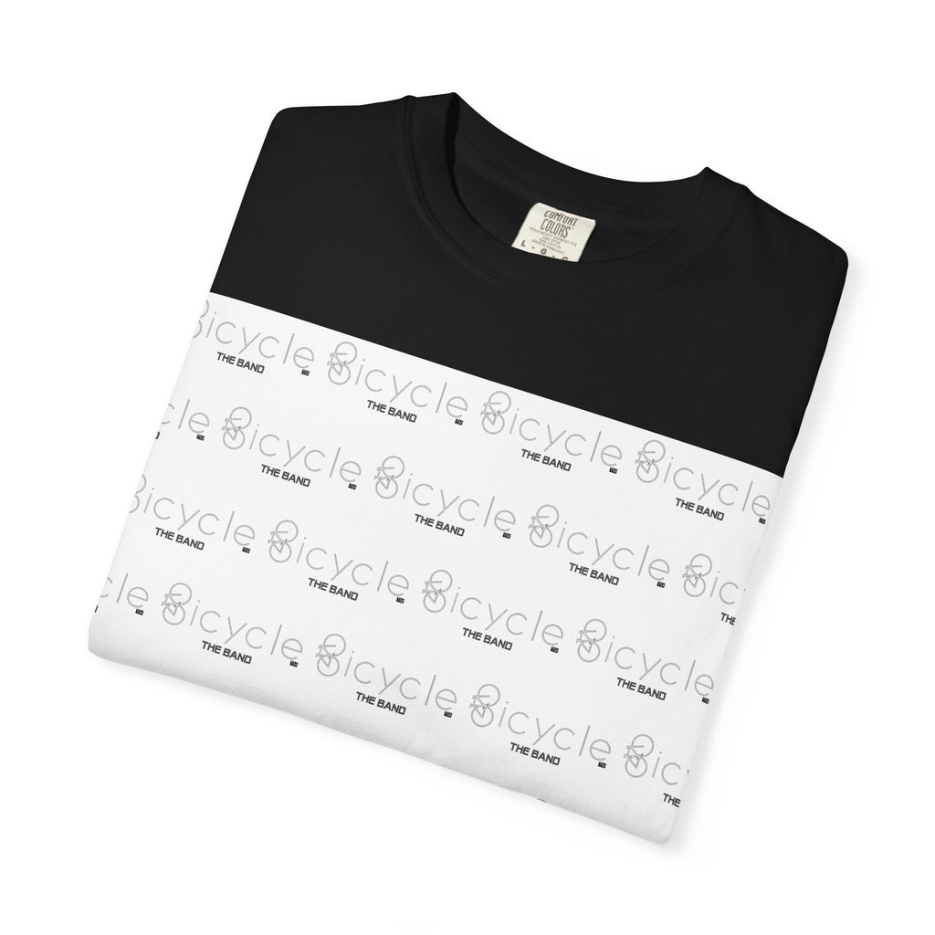 Bicycle Pattern T-Shirt — Repeating Logo Tee