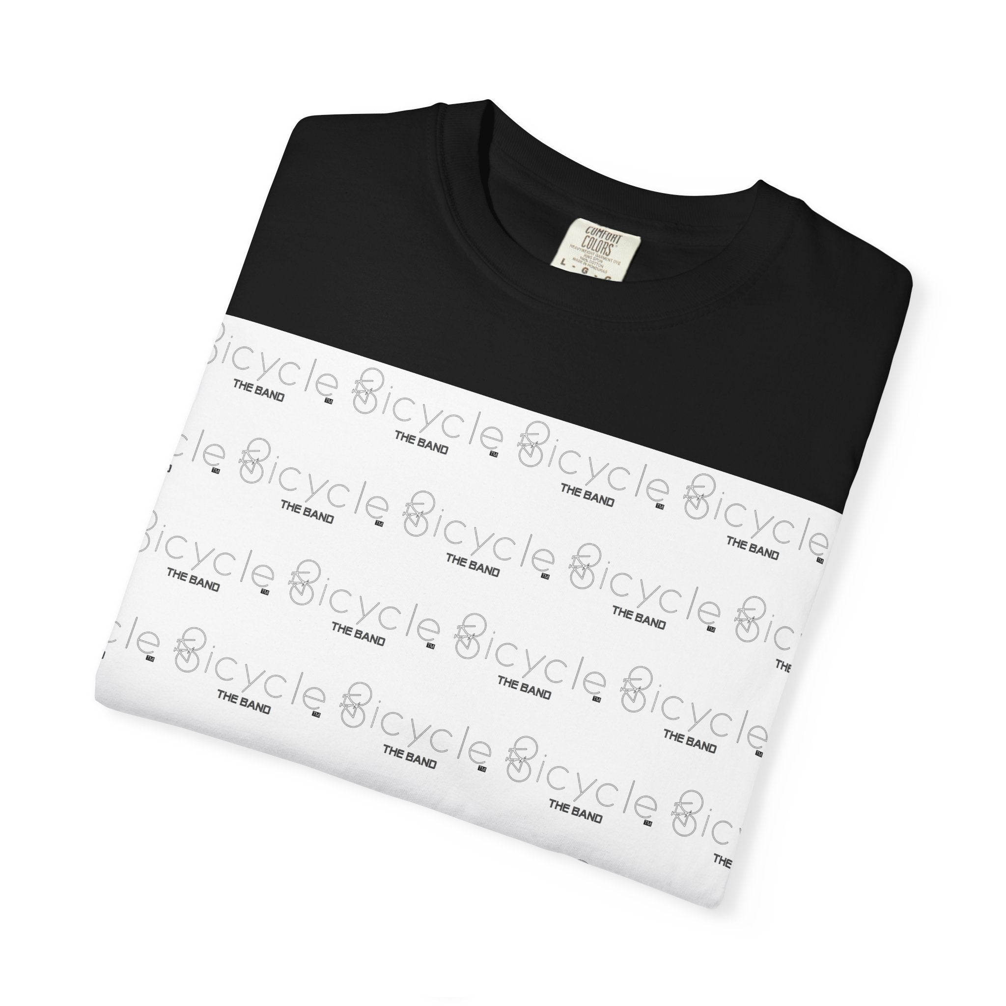 Bicycle Pattern T-Shirt — Repeating Logo Tee