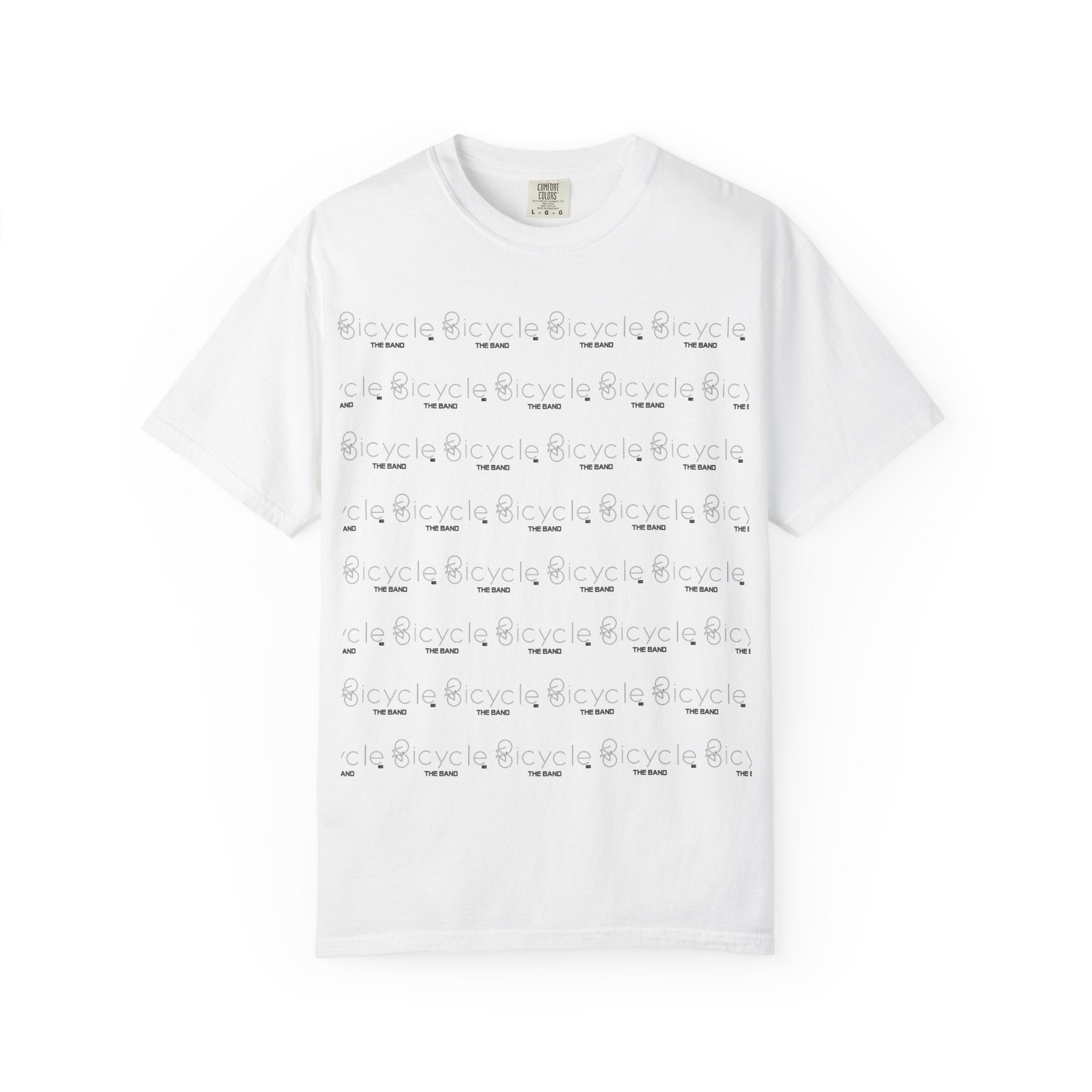 Bicycle Pattern T-Shirt — Repeating Logo Tee