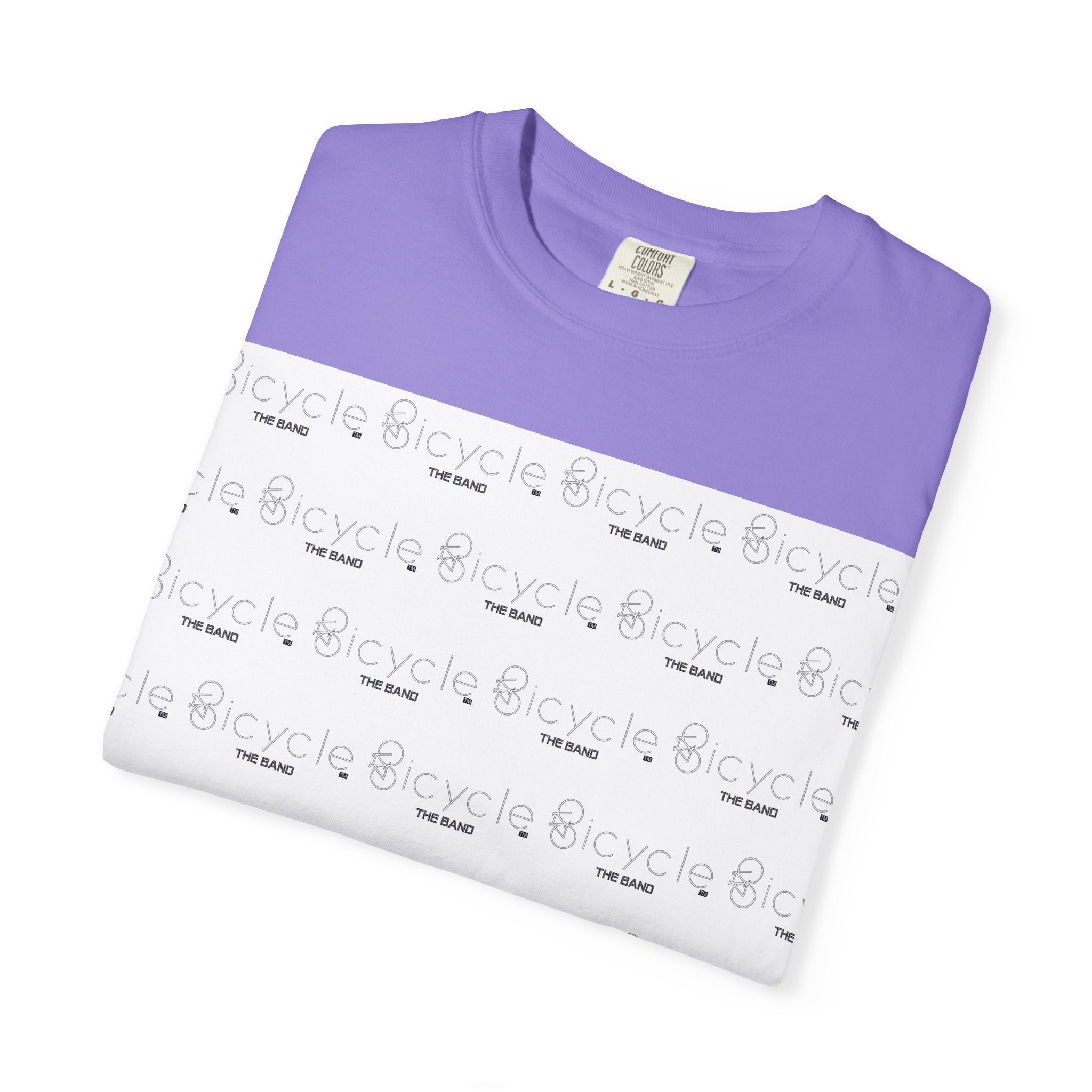 Bicycle Pattern T-Shirt — Repeating Logo Tee