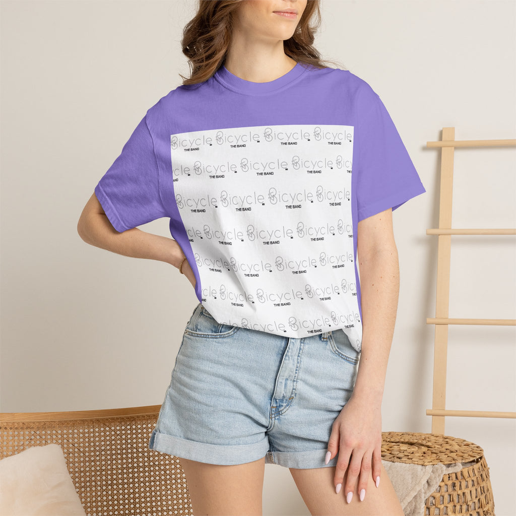 Bicycle Pattern T-Shirt — Repeating Logo Tee